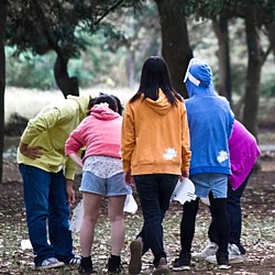 Young people in park