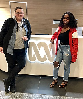Two young people with lived experience of homelessness who attended the live recording of Q & A at the ABC studios in Melbourne – Hayden and Lathu. Hayden posed his question about youth homelessness to the Q & A panel.